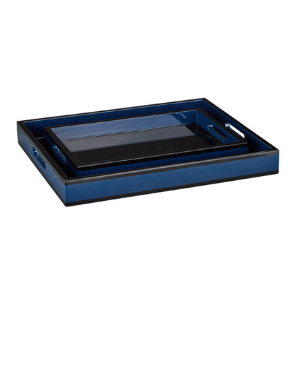 Lacquer Tray Set of 2 in Navy / Black (142|1200-1018)