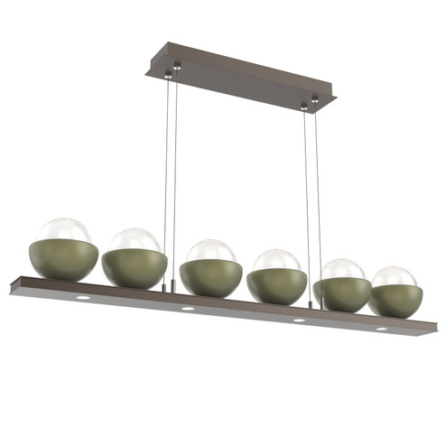 Cabochon LED Linear Suspension in Flat Bronze (404|PLB0093-0B-FB-WL-CA1-L3-GE)
