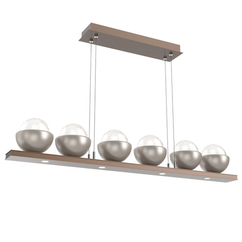 Cabochon LED Linear Suspension in Burnished Bronze (404|PLB0093-0B-BB-WL-CA1-L3-BS) Cabochon LED Linear Suspension in Burnished Bronze (404|PLB0093-0B-BB-WL-CA1-L3-BS)