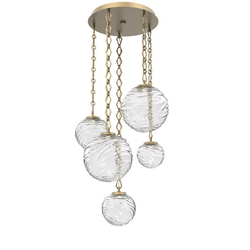 Gaia LED Pendant in Gilded Brass (404|CNB0092-05-GB-C-CH1-L1)