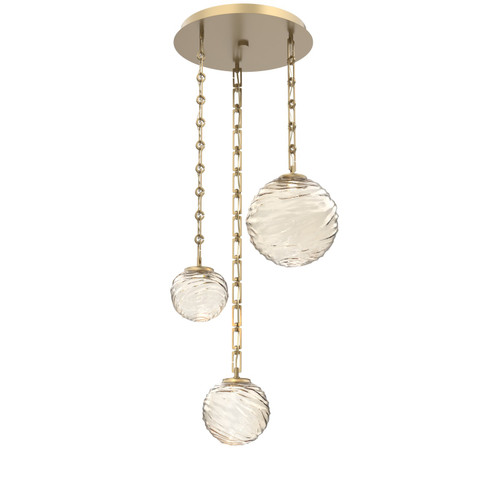 Gaia LED Pendant in Gilded Brass (404|CNB0092-03-GB-A-CH3-L3)