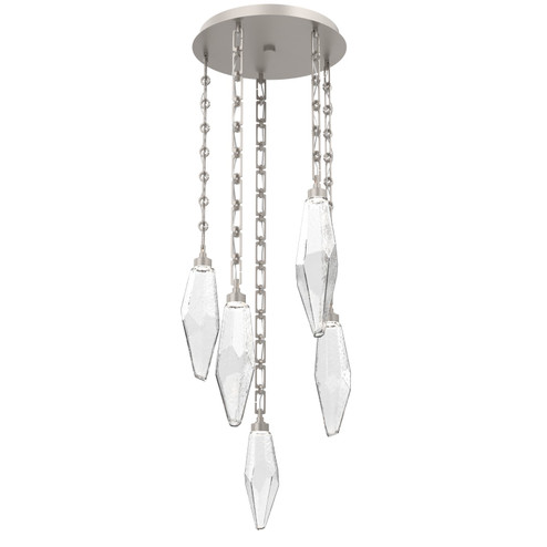 Rock Crystal LED Pendant in Beige Silver (404|CNB0050-05-BS-CC-CH3-L1)