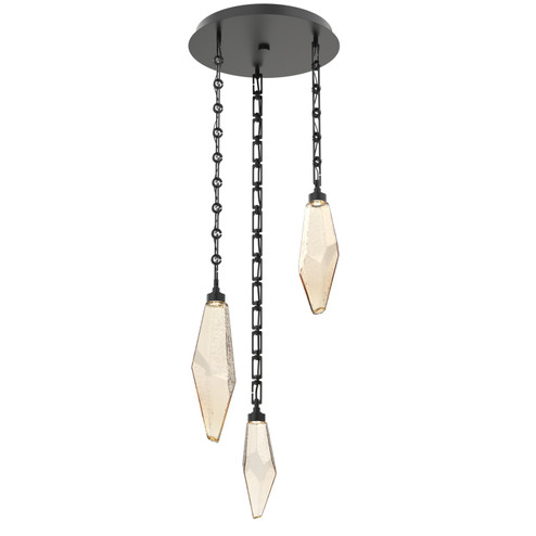 Rock Crystal LED Pendant in Matte Black (404|CNB0050-03-MB-CA-CH3-L3)