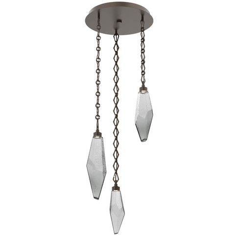 Rock Crystal LED Pendant in Flat Bronze (404|CNB0050-03-FB-CS-CH1-L3)