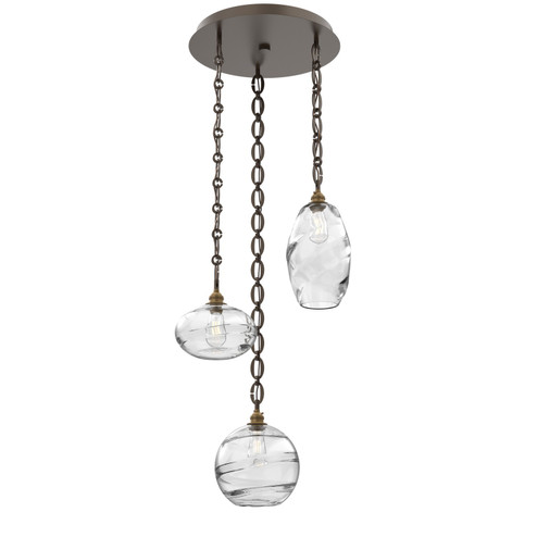 Misto Three Light Pendant in Flat Bronze (404|CNB0048-03-FB-OC-CH2-E2)