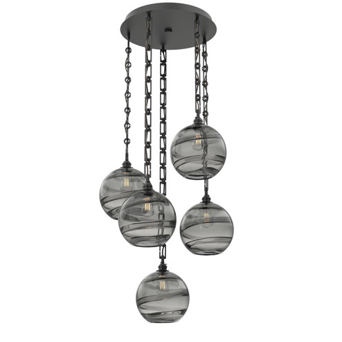 Terra Five Light Pendant in Matte Black (404|CNB0047-05-MB-OS-CH3-E2)