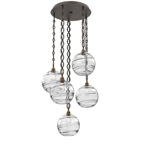 Terra Five Light Pendant in Flat Bronze (404|CNB0047-05-FB-OC-CH2-E2)