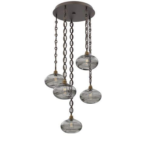 Coppa Five Light Pendant in Flat Bronze (404|CNB0036-05-FB-OS-CH2-E2)