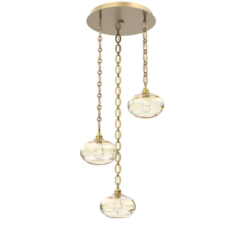 Coppa Three Light Pendant in Gilded Brass (404|CNB0036-03-GB-OA-CH2-E2)