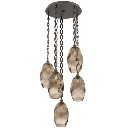 Ellisse Five Light Pendant in Flat Bronze (404|CNB0035-05-FB-OB-CH2-E2)