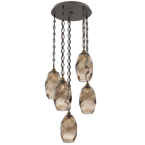 Ellisse Five Light Pendant in Flat Bronze (404|CNB0035-05-FB-OB-CH1-E2)
