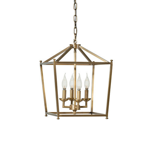 Gridlock Four Light Pendant in Antique Bronze (137|538P04ATB)