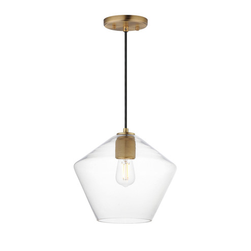 Geode One Light Pendant in Natural Aged Brass (16|21337CLNAB)