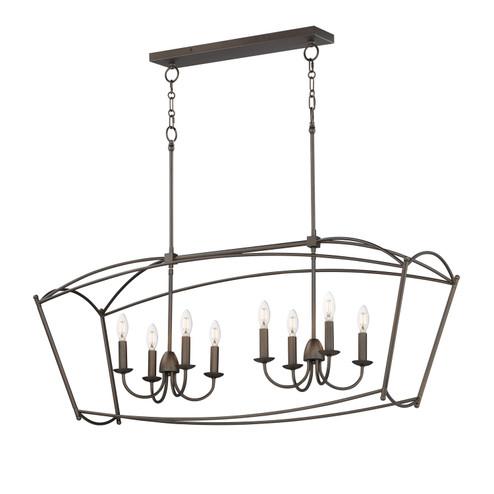 Plumette Eight Light Linear Pendant in Chestnut Bronze (16|12169CHB)