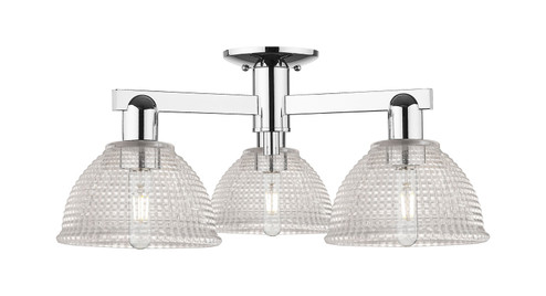 Arcadia Three Light Semi-Flush Mount in Polished Chrome (405|716-3F-PC-G422)