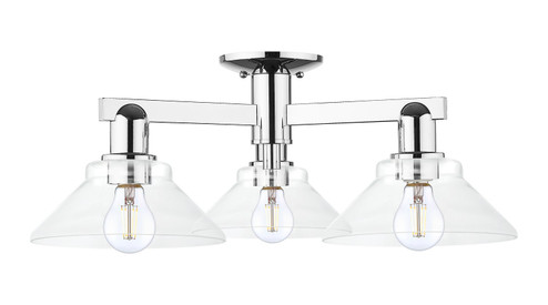Arcadia Three Light Semi-Flush Mount in Polished Chrome (405|716-3F-PC-G132)