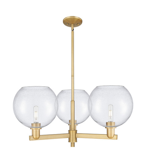 Arcadia Three Light Pendant in Brushed Brass (405|716-3CR-BB-G124-10)