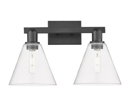 Arcadia Two Light Bath Vanity in Matte Black (405|716-2W-BK-GBC-82)