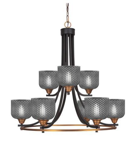 Paramount Nine Light Chandelier in Matte Black & Brass (200|3409-MBBR-4612)