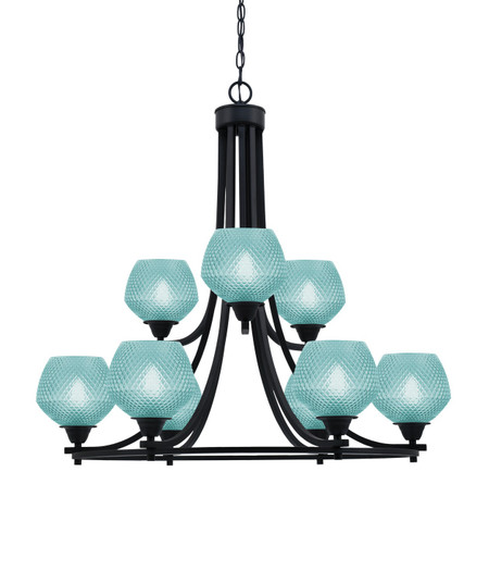 Paramount Nine Light Chandelier in Matte Black (200|3409-MB-4625)