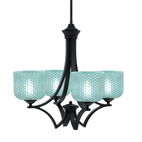 Zilo Four Light Chandelier in Dark Granite (200|564-MB-4615)