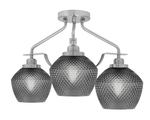 Odyssey Three Light Semi-Flush Mount in Brushed Nickel (200|2607-BN-4622)