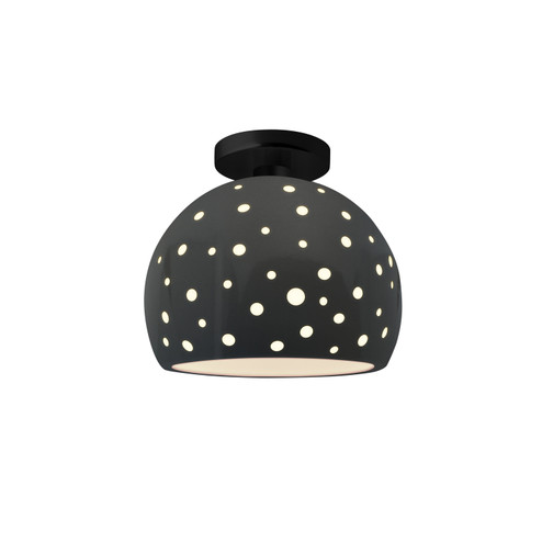 Radiance Collection One Light Semi-Flush Mount in Matte Black (102|CER-6359-GRY-MBLK)