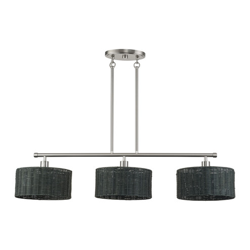 Weavington Three Light Linear Chandelier in Brushed Nickel (107|60554-91)