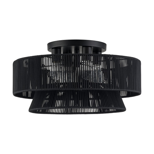 Florell Four Light Semi-Flush Mount in Black (107|60257-04)