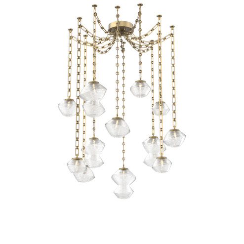 Mesa LED Pendant in Gilded Brass (404|SNB0089-12-GB-C-CH3-L3)