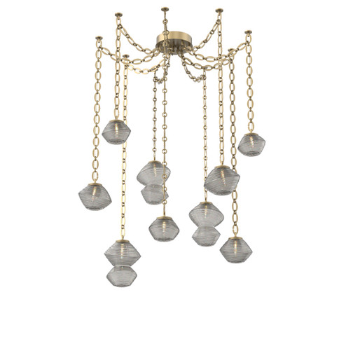 Mesa LED Pendant in Gilded Brass (404|SNB0089-09-GB-S-CH2-L3)