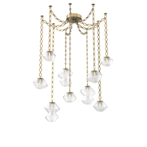Mesa LED Pendant in Gilded Brass (404|SNB0089-09-GB-C-CH2-L3)