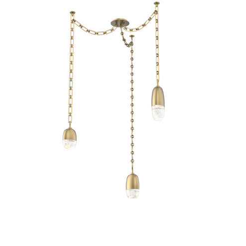 Pebble LED Pendant in Gilded Brass (404|SNB0079-03-GB-PC-CH3-L3)