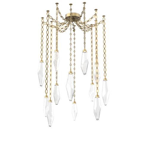 Rock Crystal LED Pendant in Gilded Brass (404|SNB0050-12-GB-CC-CH2-L3)