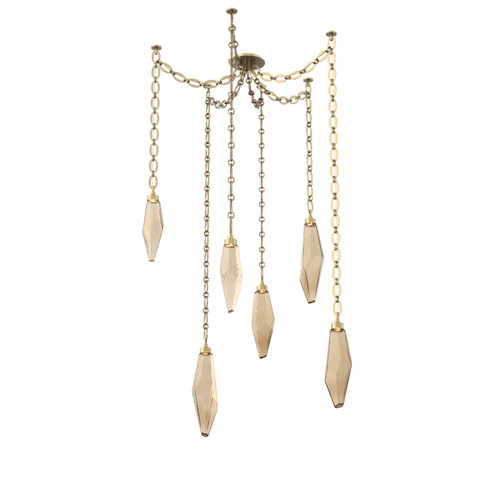 Rock Crystal LED Pendant in Gilded Brass (404|SNB0050-06-GB-CB-CH2-L1)