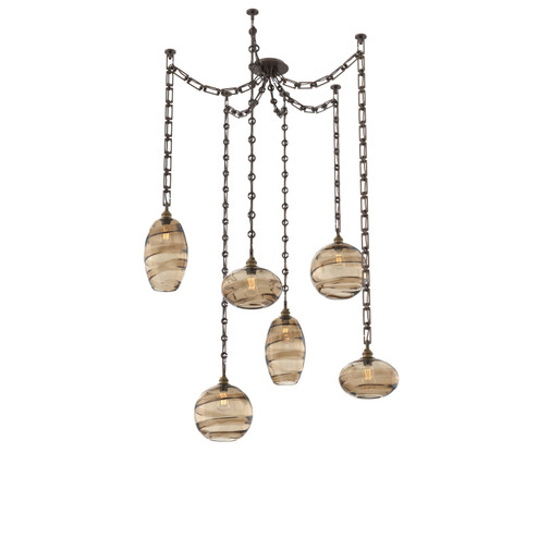 Misto Six Light Pendant in Flat Bronze (404|SNB0048-06-FB-OB-CH3-E2)