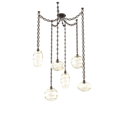 Misto Six Light Pendant in Flat Bronze (404|SNB0048-06-FB-OA-CH2-E2)