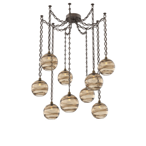 Terra Nine Light Pendant in Flat Bronze (404|SNB0047-09-FB-OB-CH2-E2)