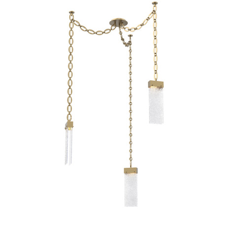 Parallel LED Pendant in Gilded Brass (404|SNB0042-03-GB-CR-CH2-L3)