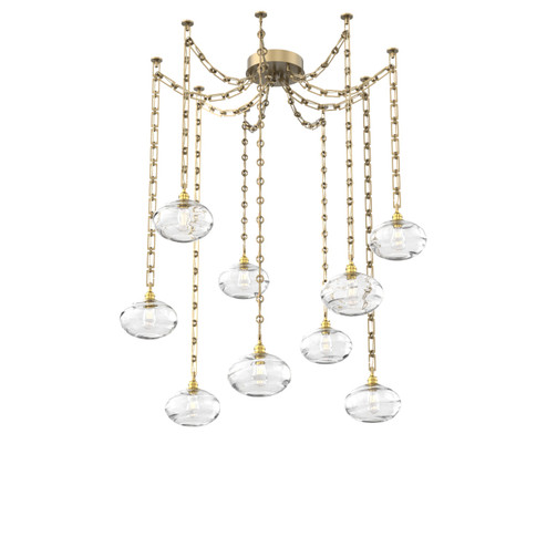 Coppa Nine Light Pendant in Gilded Brass (404|SNB0036-09-GB-OC-CH3-E2)