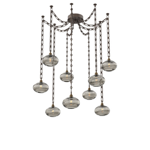 Coppa Nine Light Pendant in Flat Bronze (404|SNB0036-09-FB-OS-CH3-E2)