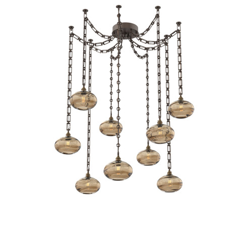 Coppa Nine Light Pendant in Flat Bronze (404|SNB0036-09-FB-OB-CH3-E2)
