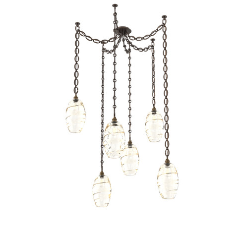 Ellisse Six Light Pendant in Flat Bronze (404|SNB0035-06-FB-OA-CH2-E2)