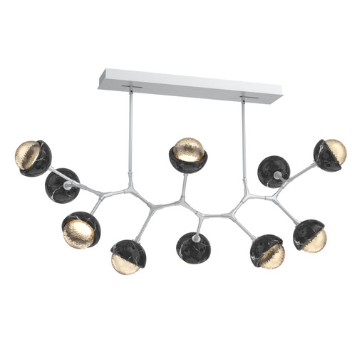 Cabochon LED Linear Suspension in Classic Silver (404|PLB0093-BC-CS-A-001-L3-BM)