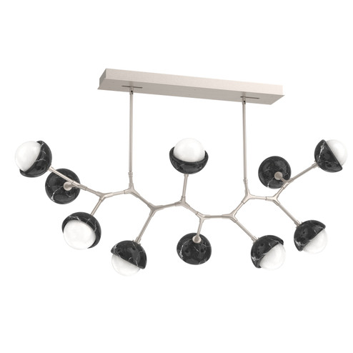 Cabochon LED Linear Suspension in Beige Silver (404|PLB0093-BC-BS-WL-001-L3-BM)