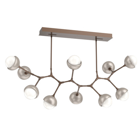 Cabochon LED Linear Suspension in Burnished Bronze (404|PLB0093-BC-BB-WL-001-L3-BS)