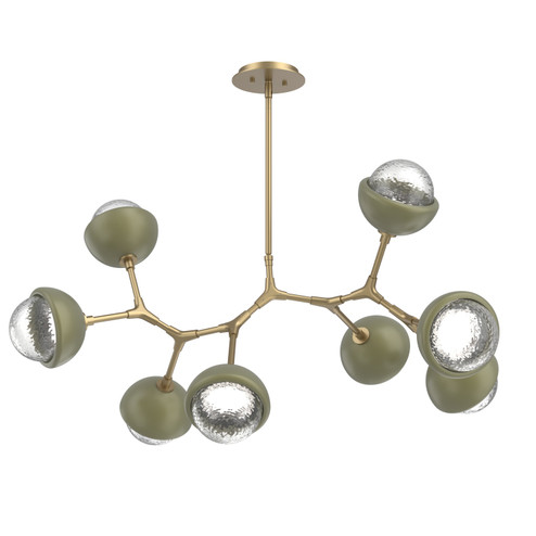 Cabochon LED Linear Suspension in Gilded Brass (404|PLB0093-BB-GB-C-001-L1-GE)