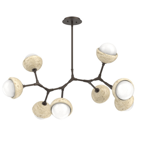 Cabochon LED Linear Suspension in Flat Bronze (404|PLB0093-BB-FB-WL-001-L3-TR)