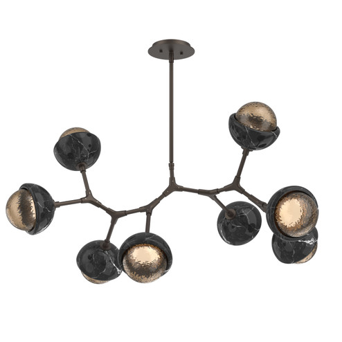 Cabochon LED Linear Suspension in Flat Bronze (404|PLB0093-BB-FB-B-001-L3-BM)