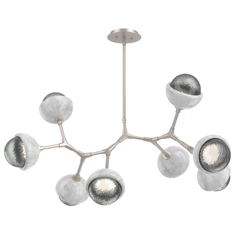 Cabochon LED Linear Suspension in Beige Silver (404|PLB0093-BB-BS-S-001-L3-WM)
